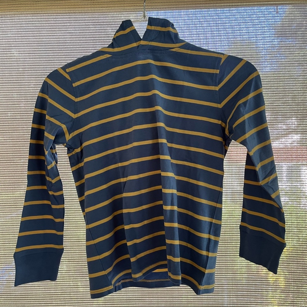 J. Crew | crewcuts | Denali striped hoodie | Icelandic blue warm honey | Sz. Sm